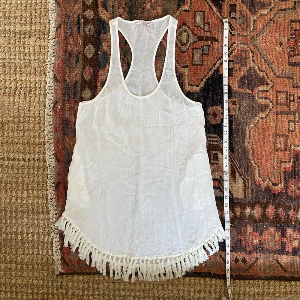 Victoria’s Secret White Boho Fringe Swimsuit Cover Up Dress Small